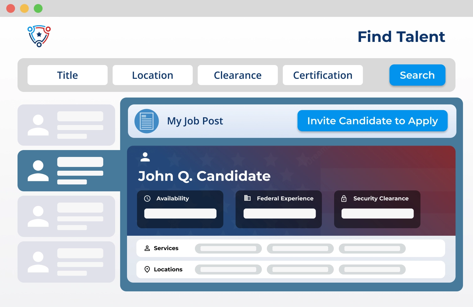 Image: Search candidates and invite